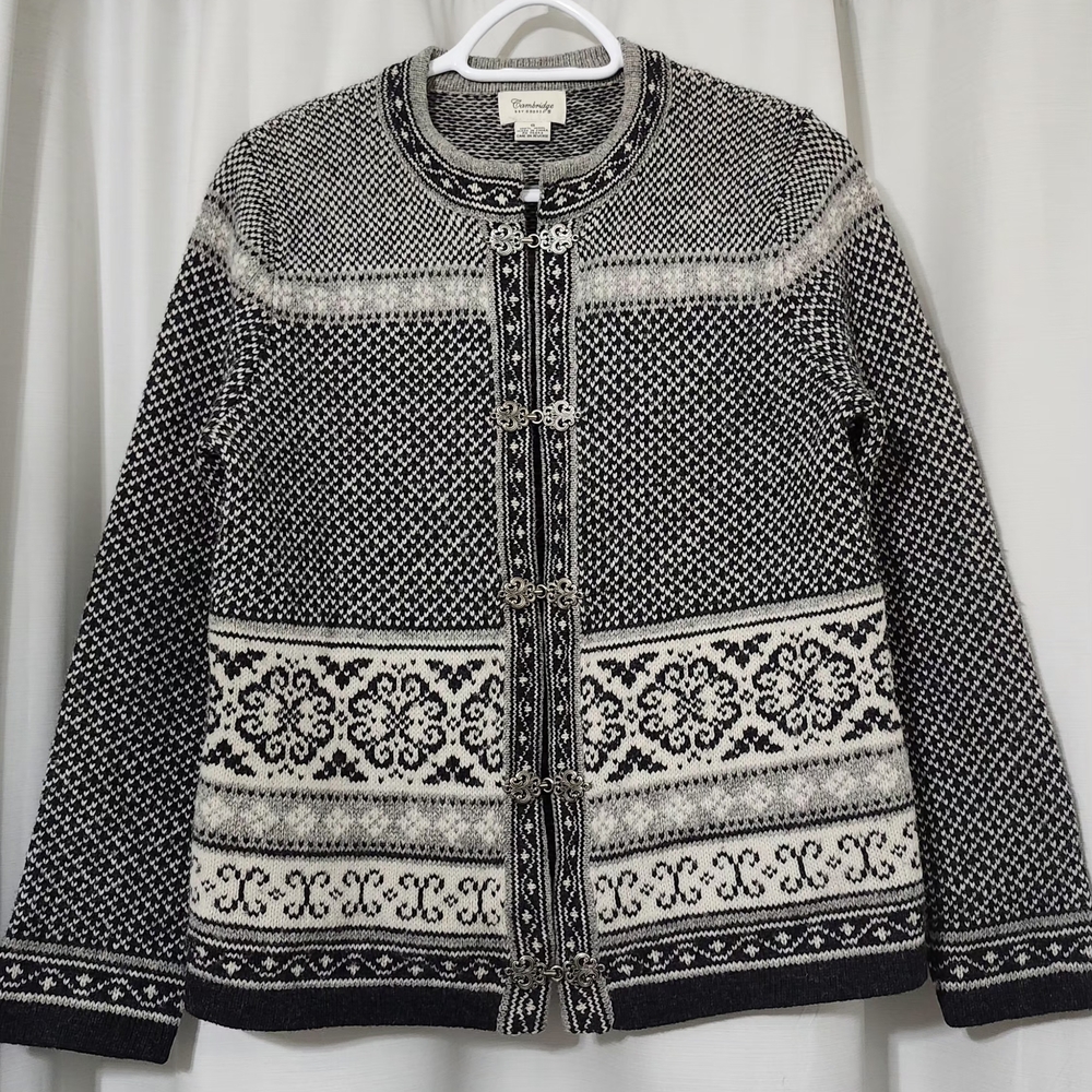 Cambridge Dry Goods 100% Wool Sweater/ Cardigan
